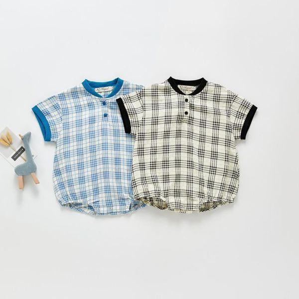 rompers baby bodysuits boys summer clothing plaid short sleeve jumpsuit casual suit 0-24months born babies clothes 2021 arrival, Blue
rompers baby bodysuits boys summer clothing plaid short sleeve jumpsuit casual suit 0-24months born babies clothes 2021 arrival, Blue