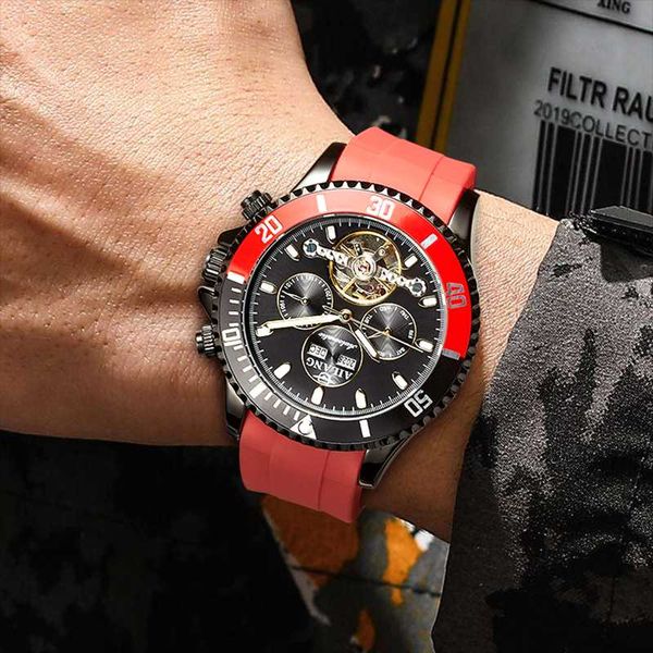 wristwatches ailang genuine multi-function men's watch hollow mechanical automatic luminous waterproof tide brand, Slivery;brown
wristwatches ailang genuine multi-function men's watch hollow mechanical automatic luminous waterproof tide brand, Slivery;brown