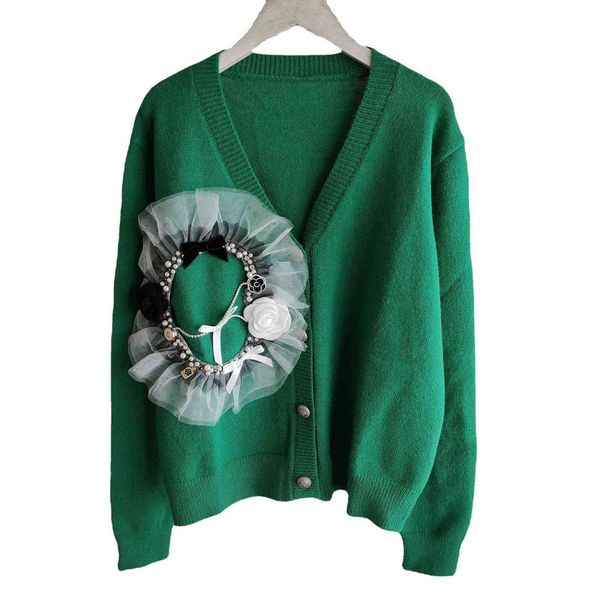 70% off college style 2021 autumn winter women's new v-neck three-dimensional lace camellia long sleeve wool loose knit cardigan, White;black
70% off college style 2021 autumn winter women's new v-neck three-dimensional lace camellia long sleeve wool loose knit cardigan, White;black