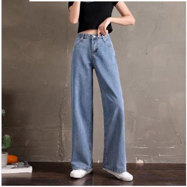 women's jeans pants, high waist drape, denim wide-leg 2021 loose, straight, thin, spring and autumn trousers, Blue
women's jeans pants, high waist drape, denim wide-leg 2021 loose, straight, thin, spring and autumn trousers, Blue