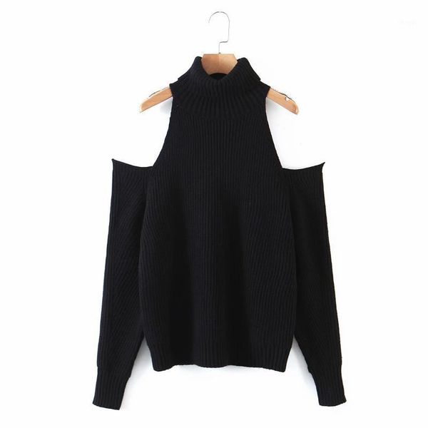 woman solid cold shoulder turtleneck black sweater pullovers ladies knitted autumn winter clothes 2021 drop women's sweaters, White;black
woman solid cold shoulder turtleneck black sweater pullovers ladies knitted autumn winter clothes 2021 drop women's sweaters, White;black
