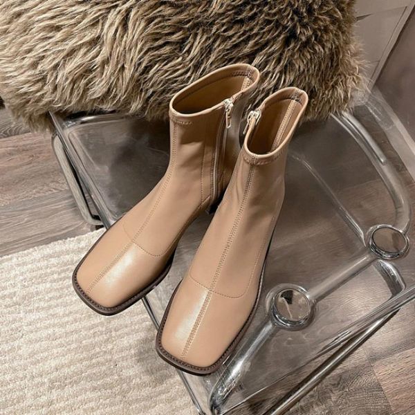boots autumn elastic short retro square toe side zipper solid color wood grain thick mid-heel women's single, Black
boots autumn elastic short retro square toe side zipper solid color wood grain thick mid-heel women's single, Black