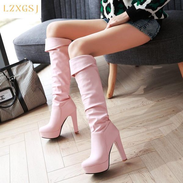 women's high boots 2021 platform slip on heels shoes for woman winter and spring fashion over the knee women long boot, Black
women's high boots 2021 platform slip on heels shoes for woman winter and spring fashion over the knee women long boot, Black