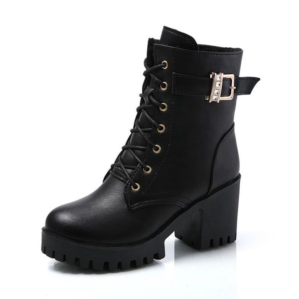 boots womens shoes retro side zipper round toe lace up buckle block thick heels ankle, Black
boots womens shoes retro side zipper round toe lace up buckle block thick heels ankle, Black