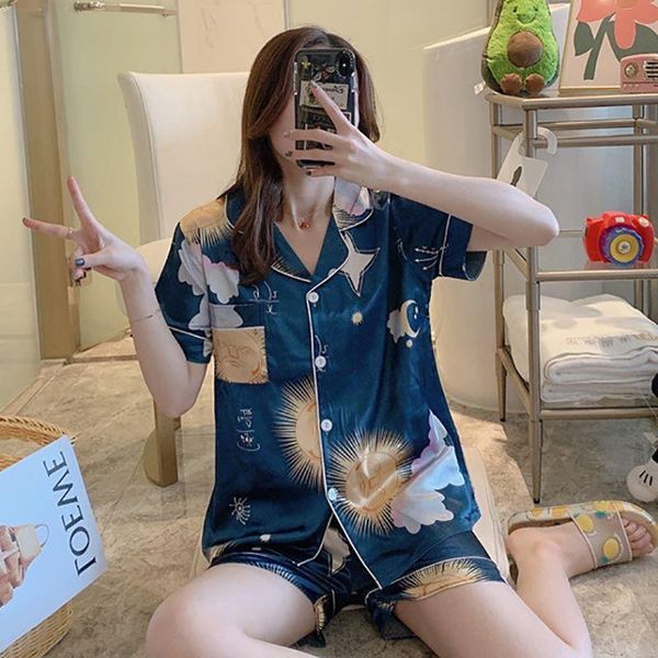 womens sleepwears summer cartoon sky strawberry print vintage pajamas set women sweet sleepwear female nightwear, Black;red
womens sleepwears summer cartoon sky strawberry print vintage pajamas set women sweet sleepwear female nightwear, Black;red