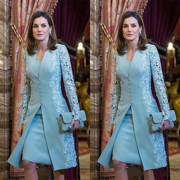 light sky blue elegant lace mother of the bride dresses suits with long jacket for wedding party full sleeves sheath knee length groom mothe, Black;red
light sky blue elegant lace mother of the bride dresses suits with long jacket for wedding party full sleeves sheath knee length groom mothe, Black;red