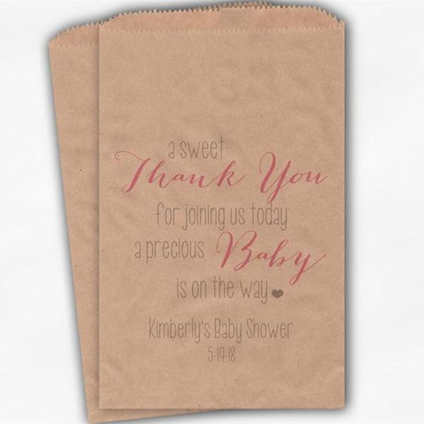 gift wrap custom sweet thank you baby shower candy buffet treat bags - girl pink and gray personalized favor kraft paper
gift wrap custom sweet thank you baby shower candy buffet treat bags - girl pink and gray personalized favor kraft paper