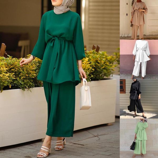 women's tracksuits kimono pants set summer women outfits tunic long sleeve belted wide leg loose muslim dubai, Gray
women's tracksuits kimono pants set summer women outfits tunic long sleeve belted wide leg loose muslim dubai, Gray