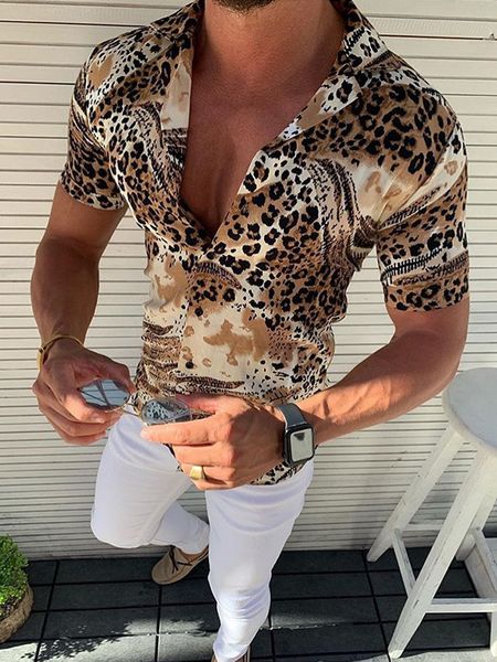 boutique fashion shirt 2021 leopard print men's suit collar short sleeve top, White;black
boutique fashion shirt 2021 leopard print men's suit collar short sleeve top, White;black