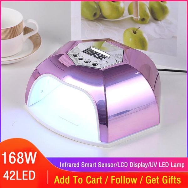 168w nail dryer 42pcs/leds ultraviolet ice lamp for drying gel polishing 10/30/60/99s timer auto induction manicure tool dryers
168w nail dryer 42pcs/leds ultraviolet ice lamp for drying gel polishing 10/30/60/99s timer auto induction manicure tool dryers