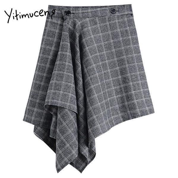 skirts yitimuceng irregular plaid button skirt women high waist mini a-line solid 2021 summer office lady fashion, Black
skirts yitimuceng irregular plaid button skirt women high waist mini a-line solid 2021 summer office lady fashion, Black