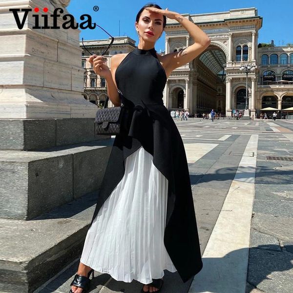 casual dresses viifaa black and white elegant party backless halter maxi dress women high waist pleated chiffon two piece long, Black;gray
casual dresses viifaa black and white elegant party backless halter maxi dress women high waist pleated chiffon two piece long, Black;gray