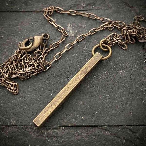 antique plated brass men's pendant necklace geometric jewelry personality hip hop, Silver
antique plated brass men's pendant necklace geometric jewelry personality hip hop, Silver