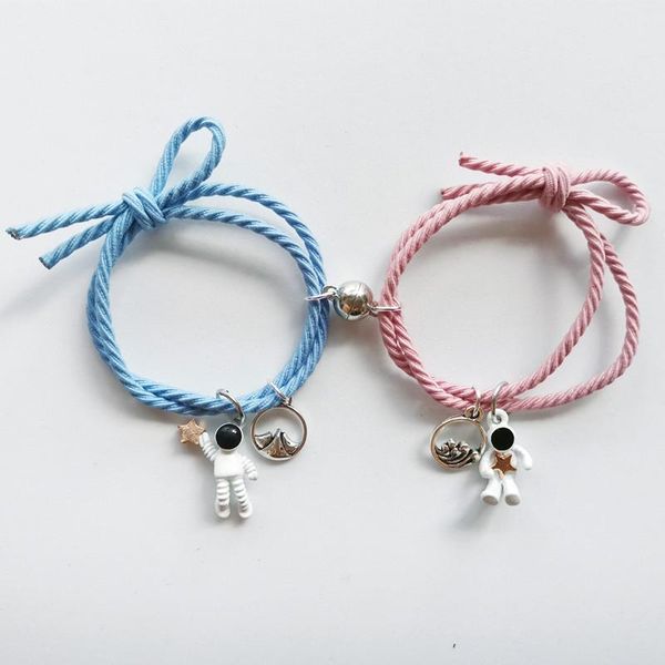 link, chain 2pcs/set astronaut couple magnetic attraction ball creative bracelet romantic landscape friendship rope men women jewelry gift, Black
link, chain 2pcs/set astronaut couple magnetic attraction ball creative bracelet romantic landscape friendship rope men women jewelry gift, Black