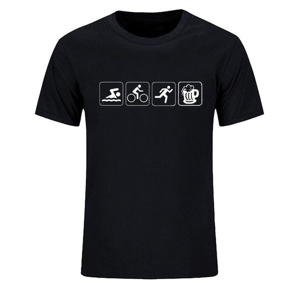 men's t-shirts t shirt summer men triathlon swim bike run and beer short sleeve cotton, White;black
men's t-shirts t shirt summer men triathlon swim bike run and beer short sleeve cotton, White;black
