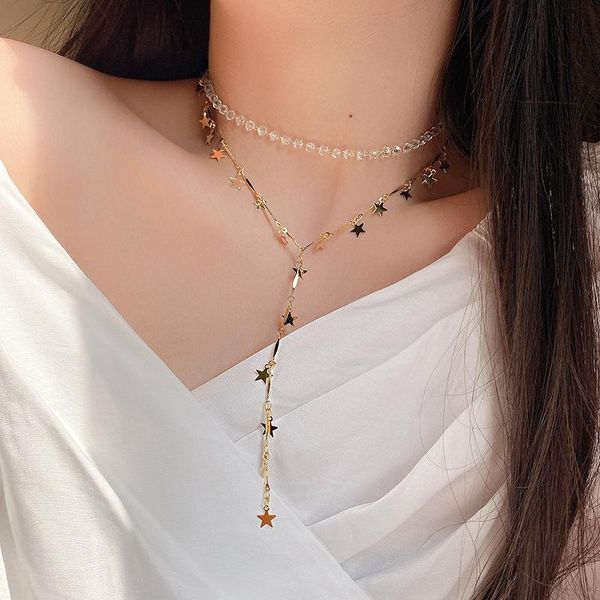 pendant necklaces sweet girls transparent crystal metal stars long chain chokers for women fashion korean necklace bijoux gifts, Silver
pendant necklaces sweet girls transparent crystal metal stars long chain chokers for women fashion korean necklace bijoux gifts, Silver