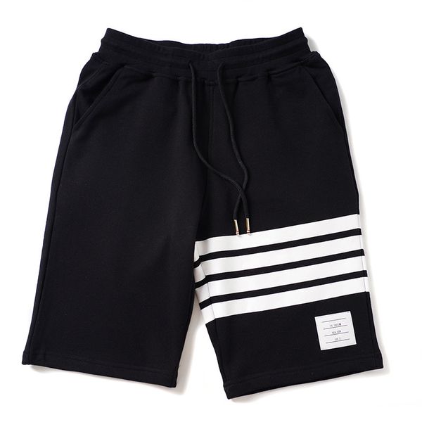 high version classic basic black grey cotton loop shorts with four bars
high version classic basic black grey cotton loop shorts with four bars