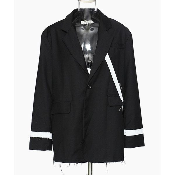 women's suits & blazers seebeautiful casual irregular stitching loose blazer coat notched long sleeve single button fashion autumn 2021, White;black
women's suits & blazers seebeautiful casual irregular stitching loose blazer coat notched long sleeve single button fashion autumn 2021, White;black