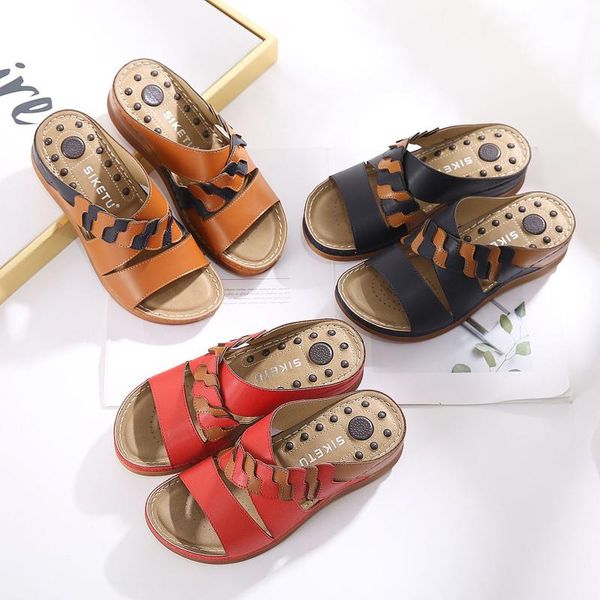 women summer sandals 2021 slip-on wedges beach open toe breathable splicing shoes non-slip casual slippers l*5, Black
women summer sandals 2021 slip-on wedges beach open toe breathable splicing shoes non-slip casual slippers l*5, Black