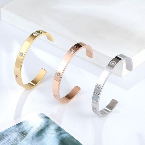 bangle fashion classic crystal for women/men gold color stainless steel bracelets & bangles couple gift, Black
bangle fashion classic crystal for women/men gold color stainless steel bracelets & bangles couple gift, Black