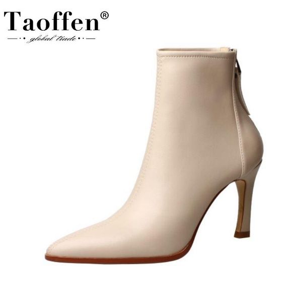 boots taoffen size 33-40 women high heel real leather winter shoes fashion thin ankle footwear, Black
boots taoffen size 33-40 women high heel real leather winter shoes fashion thin ankle footwear, Black