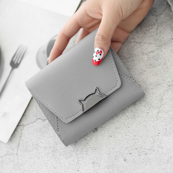 wallet women's 3-fold buckle soft face litchi pattern cat simple student short horizontal 2021, Red;black
wallet women's 3-fold buckle soft face litchi pattern cat simple student short horizontal 2021, Red;black