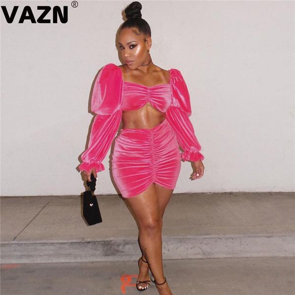 two piece dress vazn me389 suede outfits hollow out open club full sleeve solid mini skirts elastic women 2 set, White
two piece dress vazn me389 suede outfits hollow out open club full sleeve solid mini skirts elastic women 2 set, White