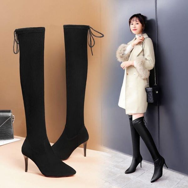 boots brand designer over the knee thin high heels party women shoes large size botas, Black
boots brand designer over the knee thin high heels party women shoes large size botas, Black