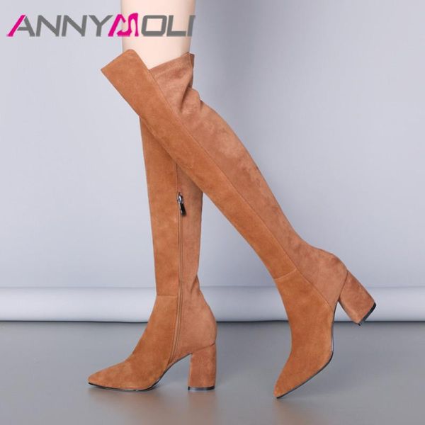 boots annymoli winter over the knee women cow suede block high heel thigh slim stretch zipper shoes ladies autumn 39, Black
boots annymoli winter over the knee women cow suede block high heel thigh slim stretch zipper shoes ladies autumn 39, Black