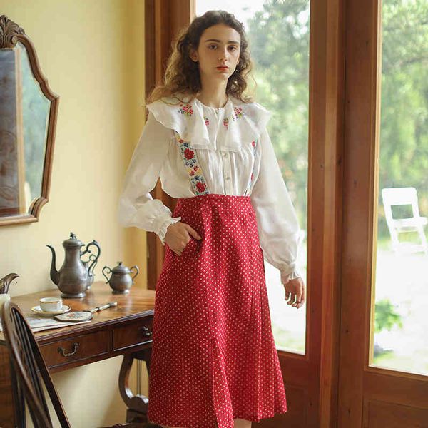 casual dresses women pleated skirt spring summer elegant slim vintage mori girls floral embroidery all-match polka dots red cotton skirts h7, Black;gray
casual dresses women pleated skirt spring summer elegant slim vintage mori girls floral embroidery all-match polka dots red cotton skirts h7, Black;gray