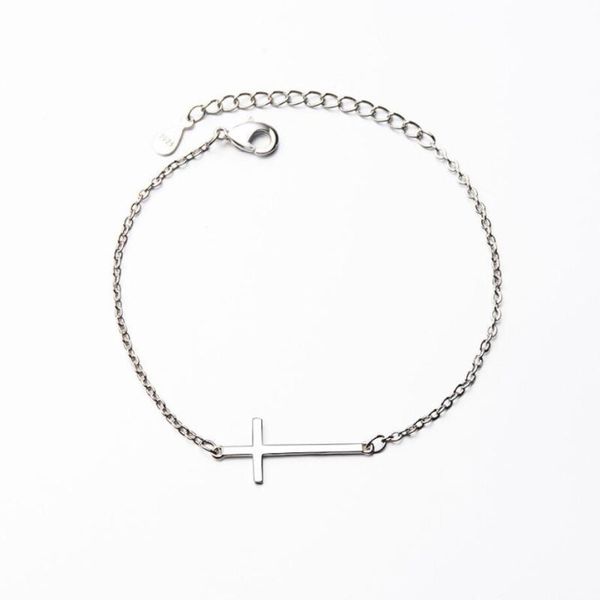 link, chain wyeaiir creative cross simple exquisite sweet cute fashion wild 925 sterling silver female resizable bracelets, Black
link, chain wyeaiir creative cross simple exquisite sweet cute fashion wild 925 sterling silver female resizable bracelets, Black
