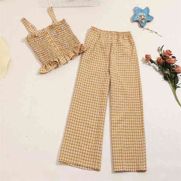 summer beach plaid two piece set fashion women spaghetti crop and pants outfit female ruffles tracksuit clothes 210602, White
summer beach plaid two piece set fashion women spaghetti crop and pants outfit female ruffles tracksuit clothes 210602, White