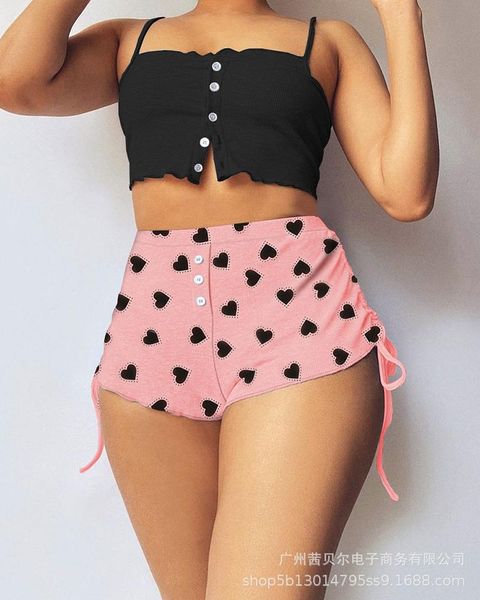 women's tracksuits sets women fashion camisole suits summer office casual sweet lady sleeveless print heart short pants female de moda, Gray
women's tracksuits sets women fashion camisole suits summer office casual sweet lady sleeveless print heart short pants female de moda, Gray