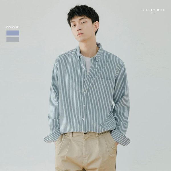 men clothing 2021 spring temperament shirt male korean trendy vertical striped cotton camisas para hombre men's casual shirts, White;black
men clothing 2021 spring temperament shirt male korean trendy vertical striped cotton camisas para hombre men's casual shirts, White;black