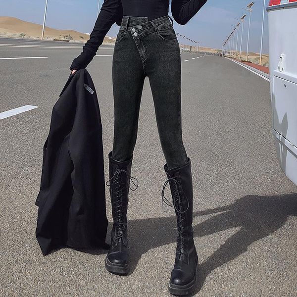 women's jeans guuzyuviz winter gray high waist skinny stretch denim pants casual vintage korean woman, Blue
women's jeans guuzyuviz winter gray high waist skinny stretch denim pants casual vintage korean woman, Blue