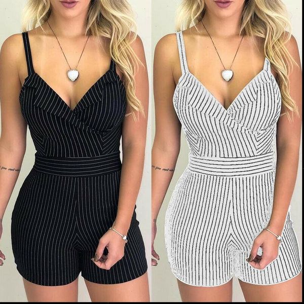 summer spaghetti strap women jumpsuits v neck striped playsuit beach casual female loose sleeveless clothes, Black;white
summer spaghetti strap women jumpsuits v neck striped playsuit beach casual female loose sleeveless clothes, Black;white