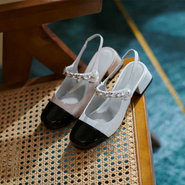 sandals women's single shoes 2021 mary jane pearl strip decoration color matching thick heel square head high-heeled, Black
sandals women's single shoes 2021 mary jane pearl strip decoration color matching thick heel square head high-heeled, Black