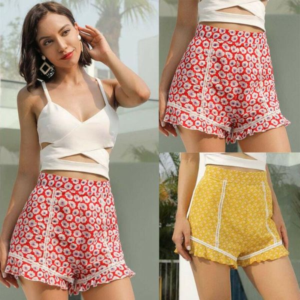 women's shorts women high waisted floral summer casual loose short pants, White;black
women's shorts women high waisted floral summer casual loose short pants, White;black