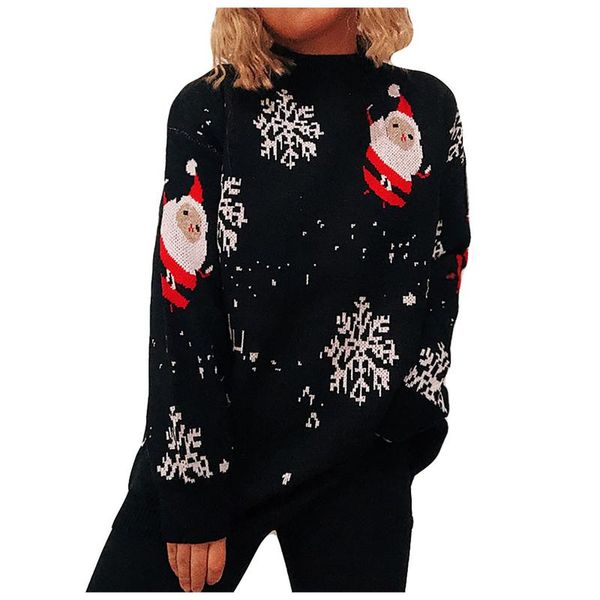 women's sweaters women winter fashion christmas print wool knit round neck long-sleeved pullovers sweater daily soft warm, White;black
women's sweaters women winter fashion christmas print wool knit round neck long-sleeved pullovers sweater daily soft warm, White;black
