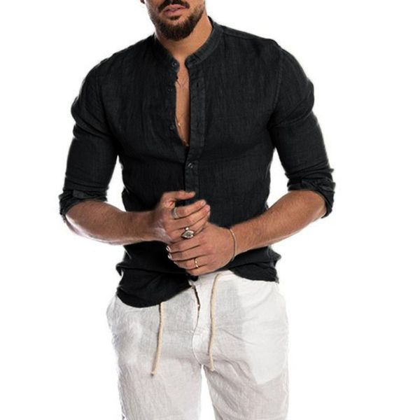 men's casual shirts cotton and linen clothing long sleeve fashion embroidery for men summer slim plus size, White;black
men's casual shirts cotton and linen clothing long sleeve fashion embroidery for men summer slim plus size, White;black