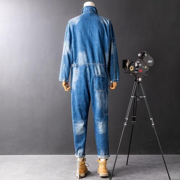 men's jeans spring autumn safari style overalls mens straight loose fit single breasted fashion long sleeve casual denim jumpsuits men, Blue
men's jeans spring autumn safari style overalls mens straight loose fit single breasted fashion long sleeve casual denim jumpsuits men, Blue