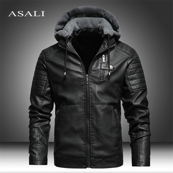 men winter leather jackets coat motorcylce casual fleece thicken motorcycle pu jacket biker warm leather men brand clothing 211008, Black
men winter leather jackets coat motorcylce casual fleece thicken motorcycle pu jacket biker warm leather men brand clothing 211008, Black