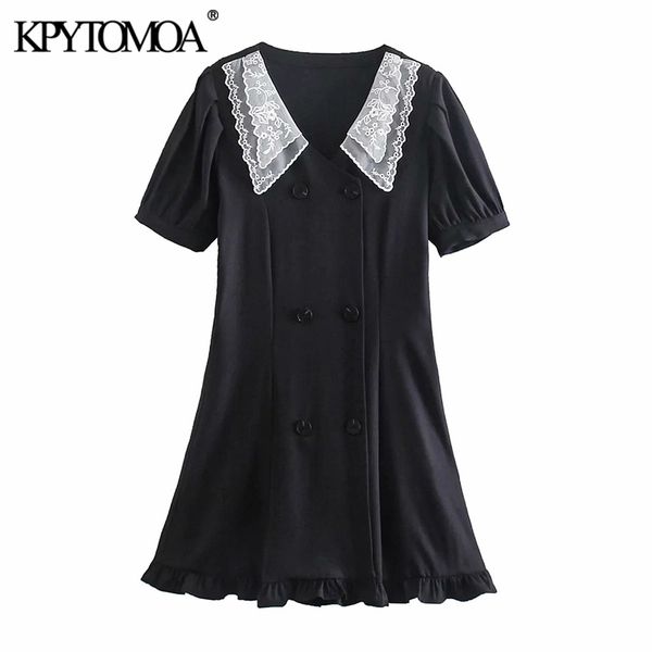 women sweet fashion with lace ruffled mini dress vintage puff sleeves button-up female dresses vestidos mujer 210416, Black;gray
women sweet fashion with lace ruffled mini dress vintage puff sleeves button-up female dresses vestidos mujer 210416, Black;gray