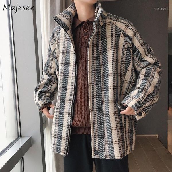 men's jackets men wool winter male outwear coats mens woolen plaid stand-collar retro casual preppy windbreaker ulzzang, Black;brown
men's jackets men wool winter male outwear coats mens woolen plaid stand-collar retro casual preppy windbreaker ulzzang, Black;brown