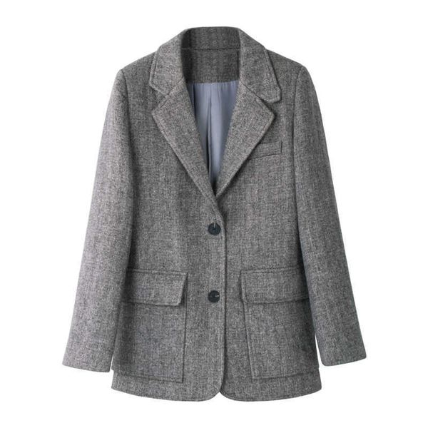 perhaps u gray notch collar pocket button blazer women c0116 210529, White;black
perhaps u gray notch collar pocket button blazer women c0116 210529, White;black
