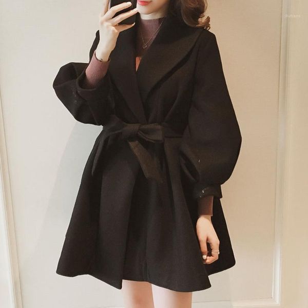 women's wool & blends 2021 fall fashion solid women overcoat long sleeve loose patchwork thicken lantern female coat winter clothing fo, Black
women's wool & blends 2021 fall fashion solid women overcoat long sleeve loose patchwork thicken lantern female coat winter clothing fo, Black