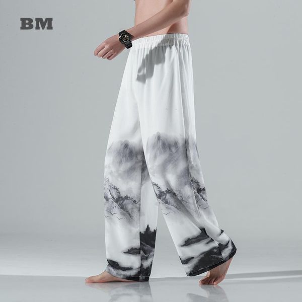 men's pants chinese clothes oversized hanfu summer thin ink painting ice silk wide leg men clothing plus size hakama male, Black
men's pants chinese clothes oversized hanfu summer thin ink painting ice silk wide leg men clothing plus size hakama male, Black