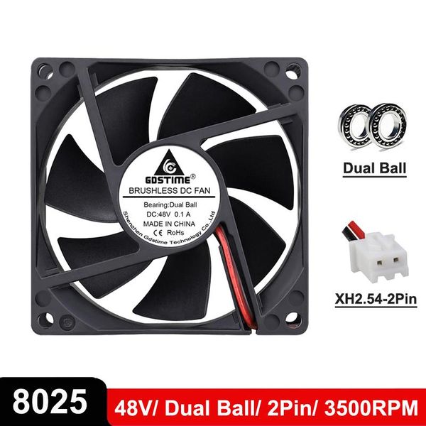 gdstime dc 48v 8025 80mm x 25mm 8cm 2pin dual ball bearing brushless computer cooling industrial ventilation fan fans & coolings
gdstime dc 48v 8025 80mm x 25mm 8cm 2pin dual ball bearing brushless computer cooling industrial ventilation fan fans & coolings