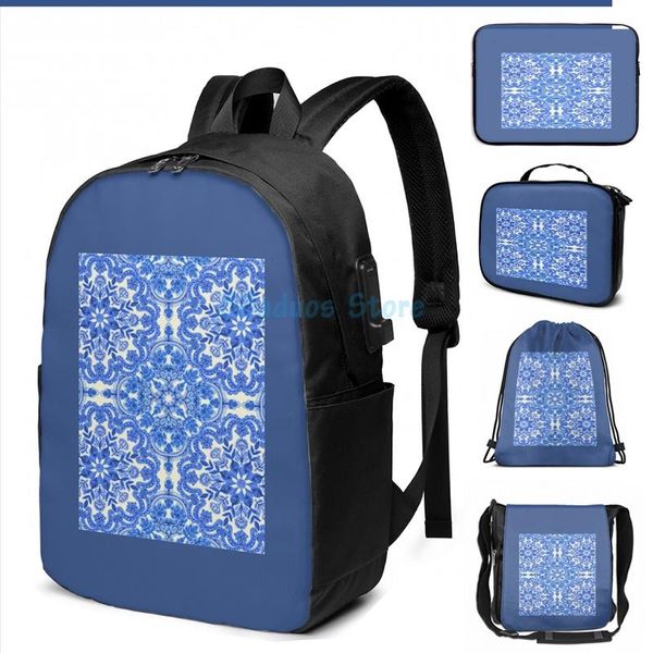 funny graphic print cobalt blue & china white folk art pattern usb charge backpack men school bags women bag travel laptop
funny graphic print cobalt blue & china white folk art pattern usb charge backpack men school bags women bag travel laptop
