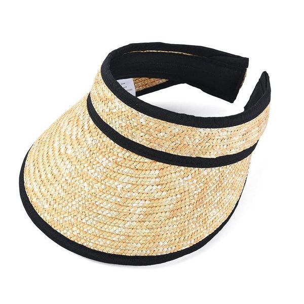 wide brim hats travel empty cap female straw sun hat wild black edge seaside holiday visors, Blue;gray
wide brim hats travel empty cap female straw sun hat wild black edge seaside holiday visors, Blue;gray